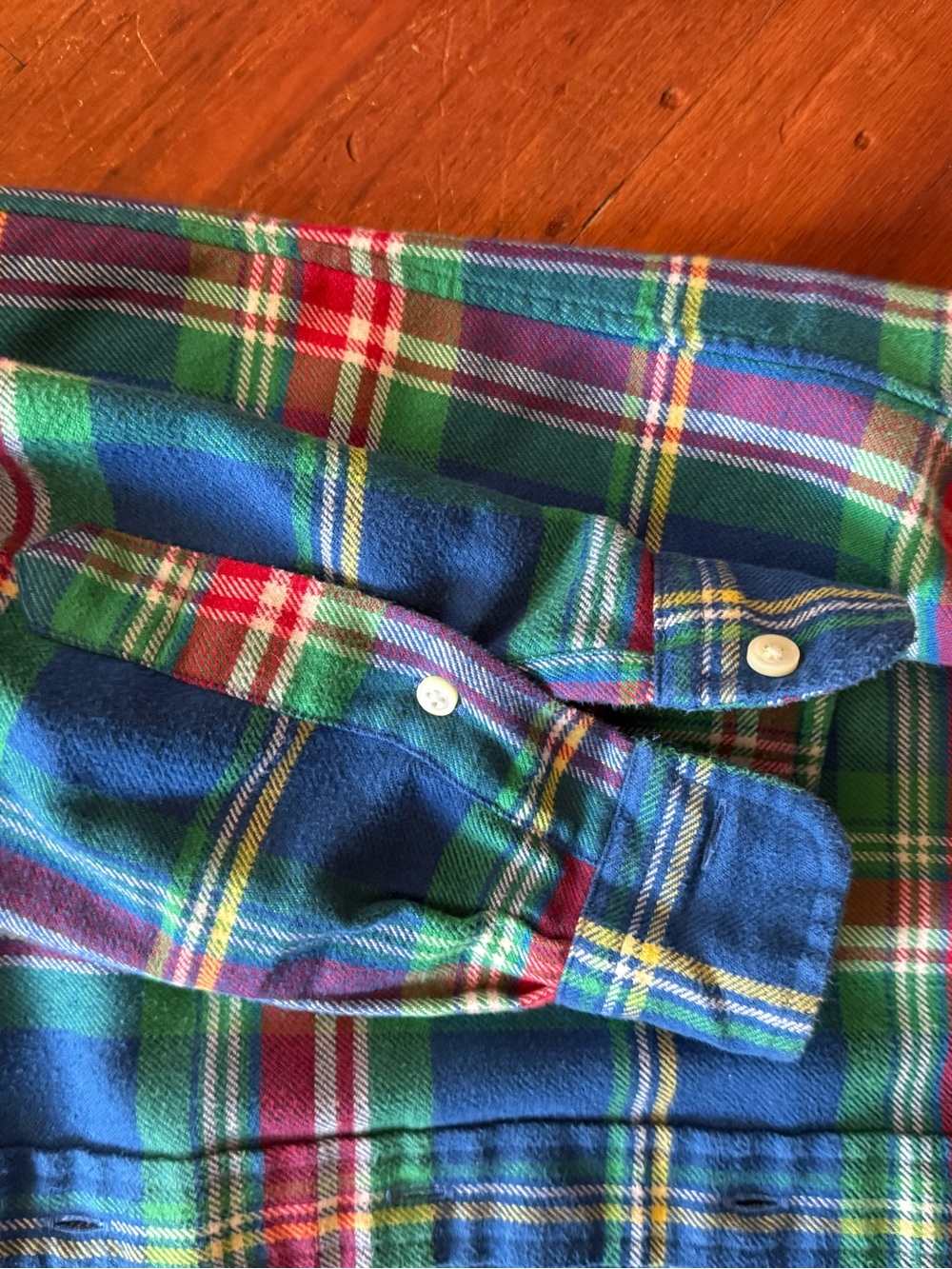 Ralph Lauren Green Multi Plaid Flannel Shirt - Custom Fit size small - Picture 7 of 9